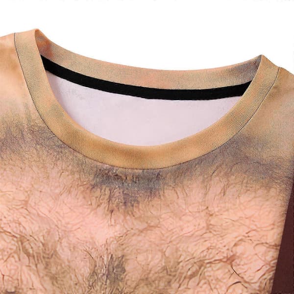 Unisex 3D-valemuskelipaita rintaprintillä, lyhythihainen toppi, luova uutuus-T-paita Medium