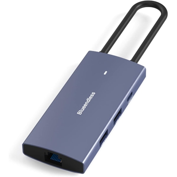 Vaaleanpunainen USB C -keskitin 9-in-1 alumiininen USB C -telakka 4K + USB + RJ45 + + PD 100W 9 portin sovitin 9-in-1 Type C -keskitin