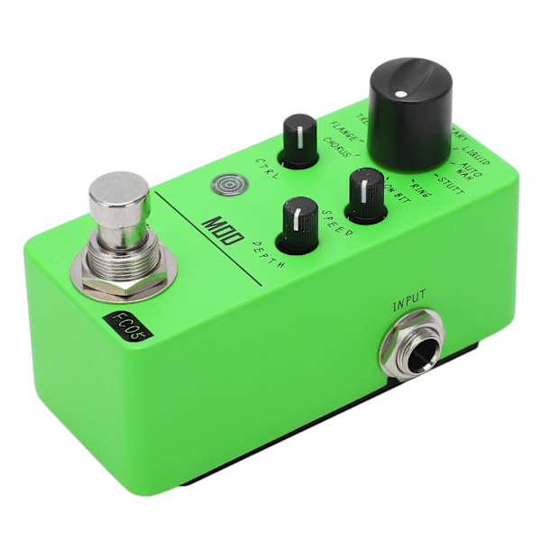Elektrisk gitar effekpedal 11 typer klassiske effekter 1/4 tommers mono lydgrensesnitt mini modulasjonspedal