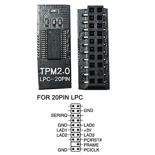 TPM2.0 Säkerhetsmodul Stödjer Multibrand Moderkort 20-1p blue For GIGABYTE 12Pin LPC