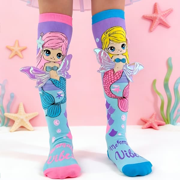 Kvinder Over Knæ Strømper Havfrue Mønster Lange Strømper Mode Cosplay Strømper Violet 8-12Y