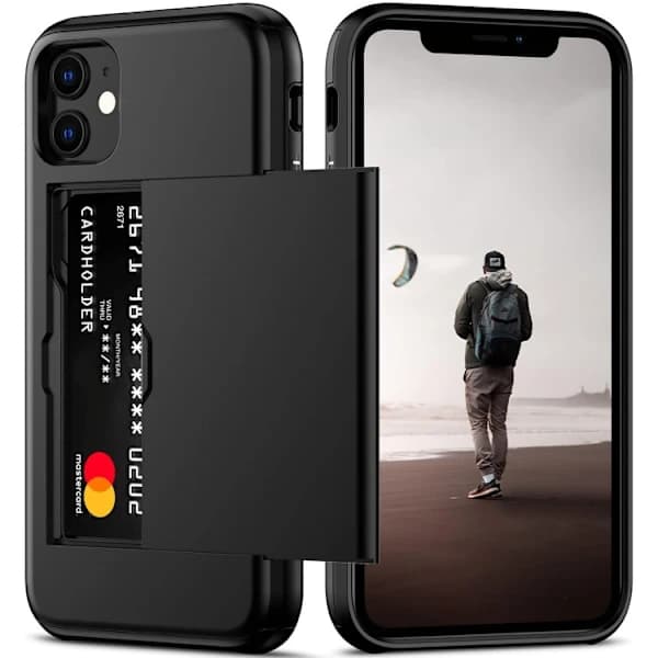 iPhone 17 - Stødsikkert etui med kortslot Ekstra forstærket Sort Sort Sort Apple iPhone 17 iPhone17Pro