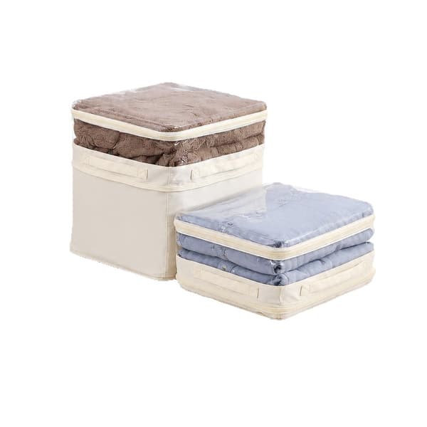3-pack expanderbara klädförvaringsväskor, vikbara tygorganisatörsväskor, garderobsförvaringslåda 35×30×16cm