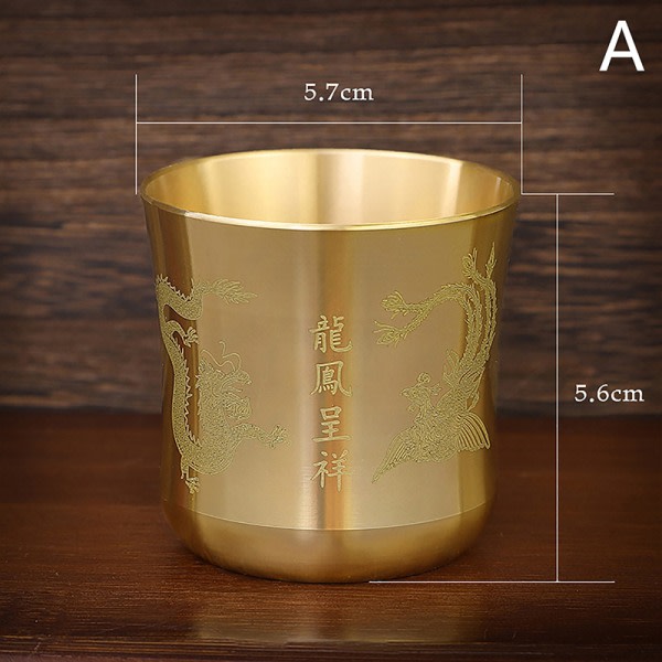 Tekoppar Temugg Mässing Hushållsartiklar Kina Antik Bar Drinkware Anc A
