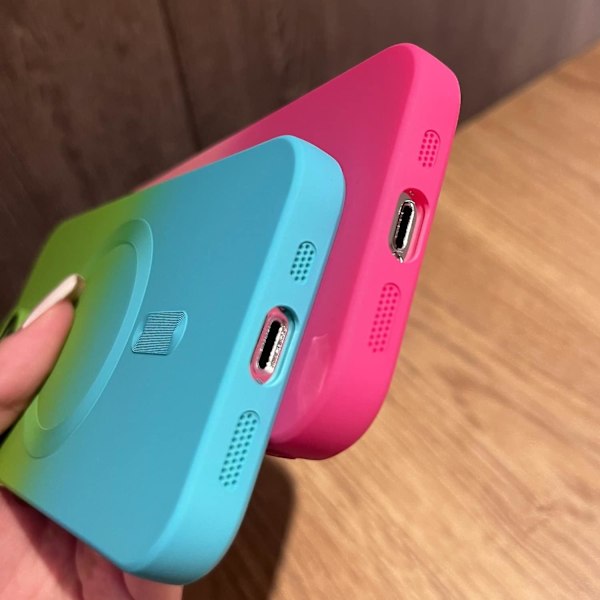 Magnetisk iPhone 13 Pro Etui [Kompatibel med Magsafe], Gradient Farve Sød Etui til Kvinder og Mænd, Blød TPU Stødsikker med Etui