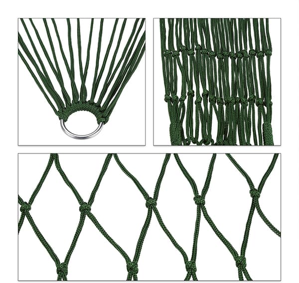 Bärbar Nylon Hängmatta Stor Mesh Sovplats Utomhus Trädgård Resa Camping[qb]