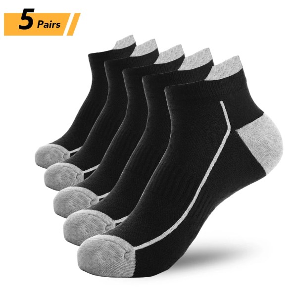 Pairs Organic Cotton Men's Socks Thin Mesh Ankle Socks Summer Fitness Breathable Quick Dry Short Sock for Cycling Plus Size Black Black EU 41-47(US 7-11)