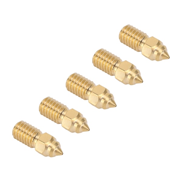 5 st 3D-skrivarmunstycke i mässing M6 höghastighetsmunstycke för End 5 S1 End 7 1,75 mm 0,4 mm / 0,02 tum