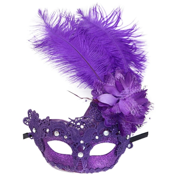 Pitsinen Naamiaismaski Syntymäpäiväjuhliin Hääjuhliin purple