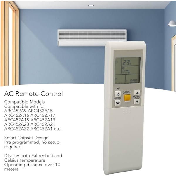 AC-fjernbetjening - erstatning for Daikin RC452A9 ARC452A15 ARC452A16 ARC452A17 ARC452A18 ARC452A21 2MKS50G2V1B