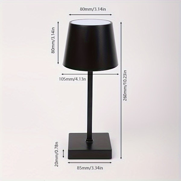 1 stk. Ambient bordlampe, trådløs genopladelig bordlampe, retro natlampe, dæmpbar bordlampe Black 1pc