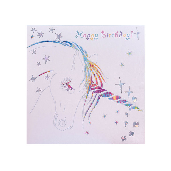 Deckled Edge prancing Myth onnittelukortti Yksi koko Hyvää syntymäpäivää - Yksisarvisen pää (Valkoinen/Sateenkaari) Happy Birthday - Unicorn Head (Whit One Size
