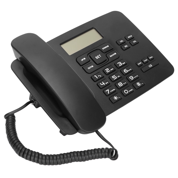 KXT7001CID Fastnettelefon med ledning, opkalds-id, semi-håndfri, forudindstillede knapper, kontortelefon til hjem, hotel og kontor (sort)