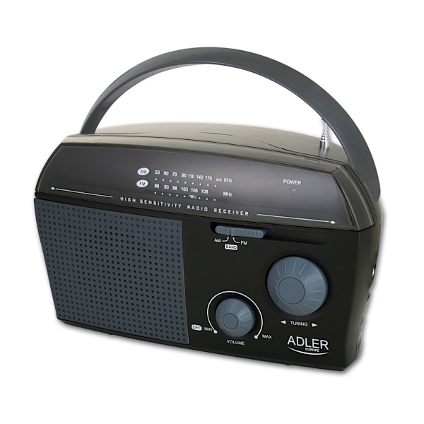 Akulla toimiva Fm-radio / Adlerin kannettava radio