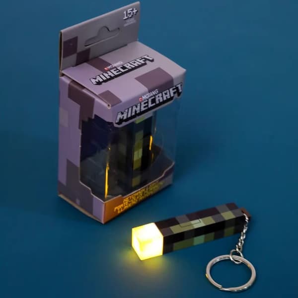 Pixel LED Nøgleringslys – Genopladelig Mini Lommelygte Spilstil Lampe*Creeper Block* Creeper Block