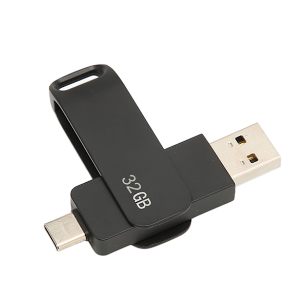 Puhelinmuistitikku USB 3.0 Type C 2-in-1 Metalli Kiertävä Kannettava Flash-asema Tableteille Kuvien Tallennukseen Musta 32 Gt