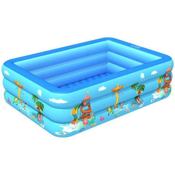 Uppblåsbar vattenlekpool förtjockad 120 X 85 X 35 cm blå