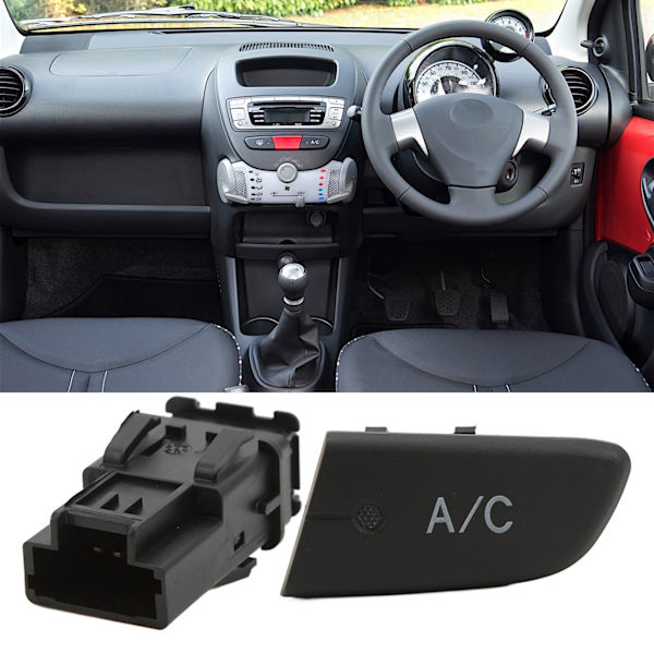 Air condition AC-bryter trykknapp med hette 6554KX Erstatning for Citroen C1 2005-2014