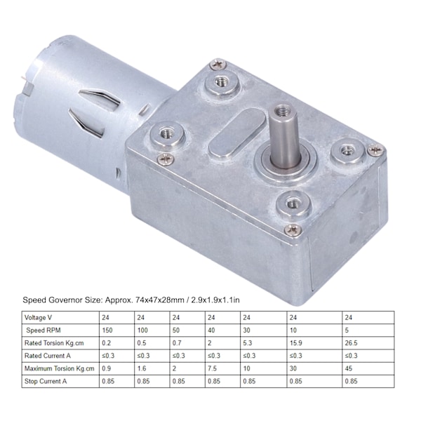 DC 24V Snekkegir Motor med Regulator Høyt Dreiemoment Mini Turbin Reduksjonsgir for Roboter Elektroniske Låser 24V20RPM[qb]