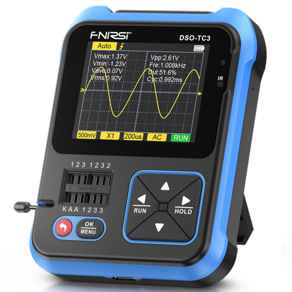 FNIRSI DSO-TC3 Digitalt oscilloskop transistor tester funktion signalgenerator 3 i 1 multifunktion elektronisk komponent tester - DSO-TC3 (avanceret)