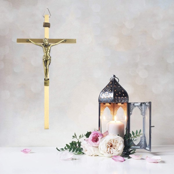 SQBB Katolsk kors Krucifix Helig vägg av kors Jesus Kristus Kyrka Religiös bön Hängande prydnad Hem Kapell Dekoration
