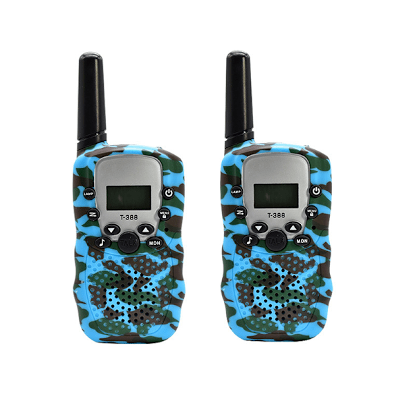 Børne Walkie Talkies 2-vejs radio med baggrundsbelyst LCD-lommelygte, 3 M