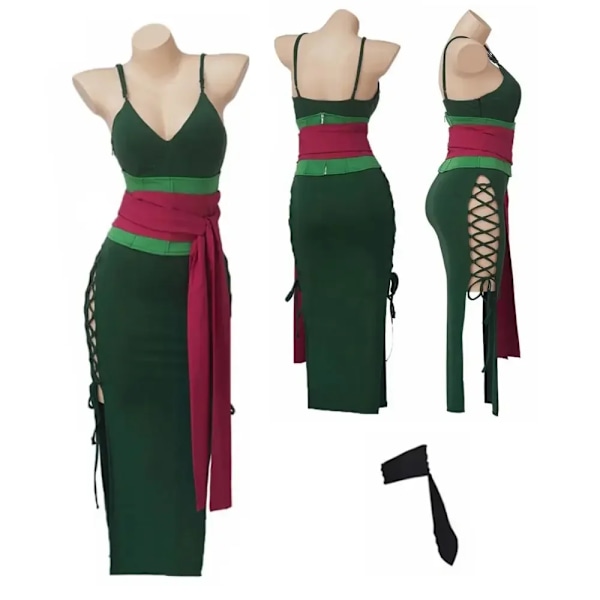 Roronoa Zoro One Cos Piece Cosplay Fantasia Kostym Maskerad för Vuxna Kvinnor Klänning Kläder Anime Outfits Halloween Karneval Sui S S Female