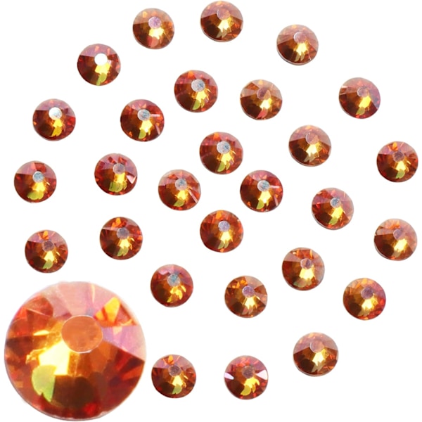 1440 st Lim-Fixerade Kristall Flatback Rhinestone Glaspärlor för Nagelkonst Hantverksdekorationer Kläder Skor Amber[qb] Amber 1440pcs