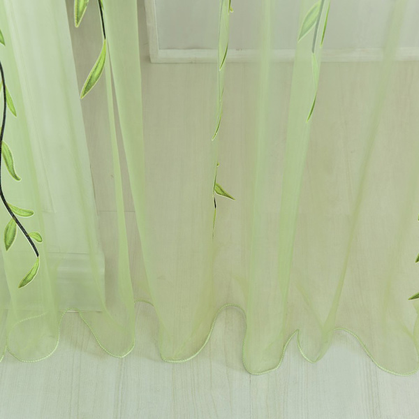 Blomstergardiner Rullegardiner Voile Rumgardin Gennemsigtigt Panel Tørklæde Grøn Green 100X200cm