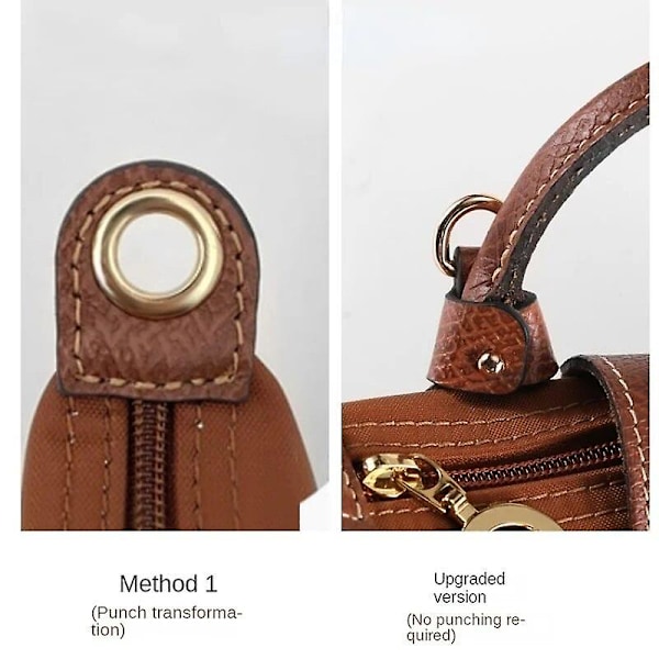 Axelrem för Longchamp-väska, omvandlingstillbehör, gratis stansning för miniväska, axelrem för miniväska Brown-65CM