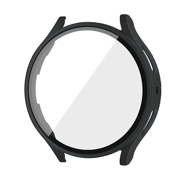 Hærdet glas + PC-cover til Samsung Galaxy Watch4 5 6 44mm 40mm All Coverage Case Galaxy Watch4 5 tilbehør Sort Black Galaxy Watch5 40mm