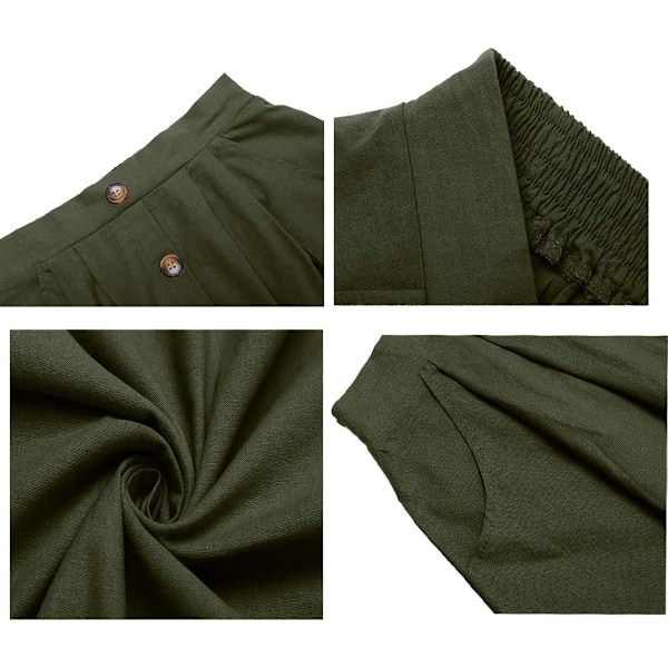 Midi-skjørt for kvinner med polka dots, avslappet, høy elastisk midje, A-linje, plisserte