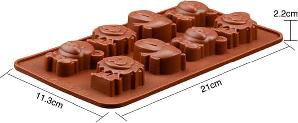 Återanvändbar bakform i djurform för kakor, puddingar, muffins, gör-det-själv, brun