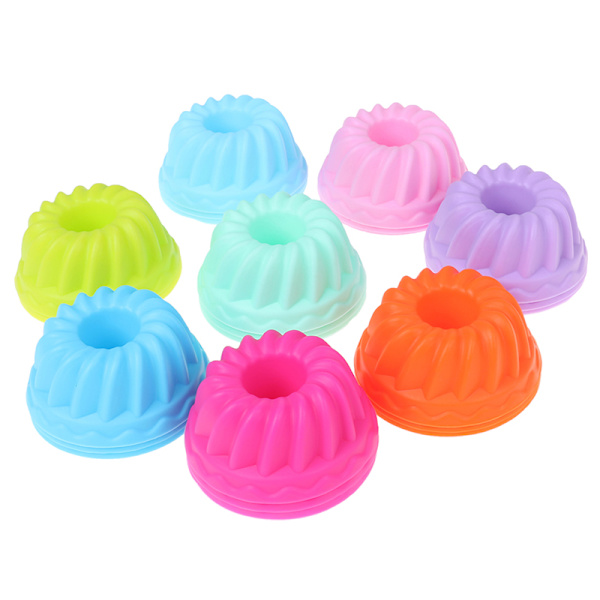 12 st/set Bakform Silikon Pudding Cupcake Muffin Gör B