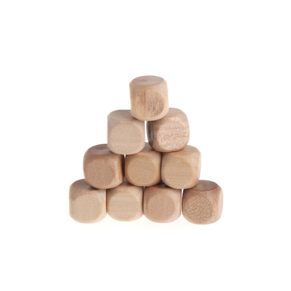 10 kpl/pakkaus Puinen Noppa 6-Sivuinen Noppa (10mm 12mm 14mm 16mm 18mm) 0.02 10mm