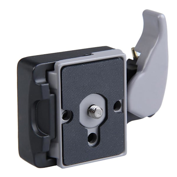 Black camera 323 quick release plate with Manfrotto 200PL-14 compatible plate