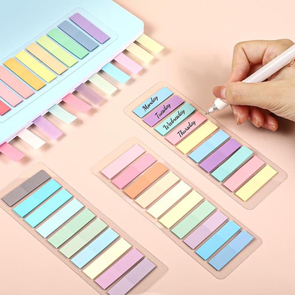Fluorescerende sticky notes, klassificerede indeksnoter med etui (bt) 11