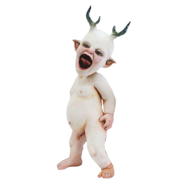 Halloween Creepy Devil Baby Resin Statue Scary Haunted Prop C