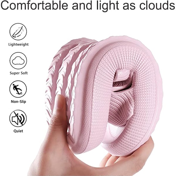 Kvinnors tjocka plattformsmoln tofflor rosa rosa 38-39