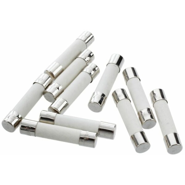 10 stk. AC 250V 15A 6x30mm hurtige cylindriske keramiske sikringer hvid+sølv