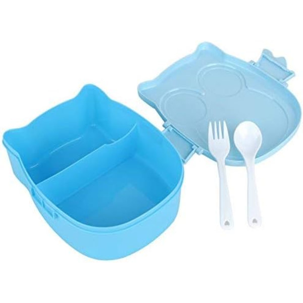 Barnens tecknade uggla lunchlåda bärbar bento och picknick plast