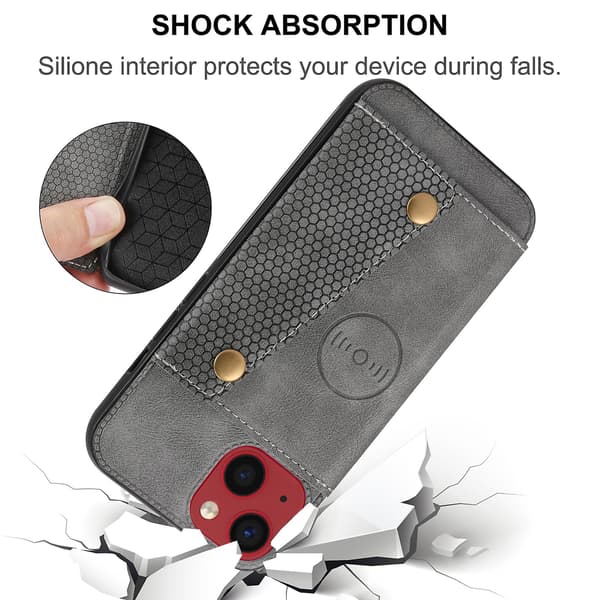 Mobilfodral med dubbla spännen för iPhone 14 Black