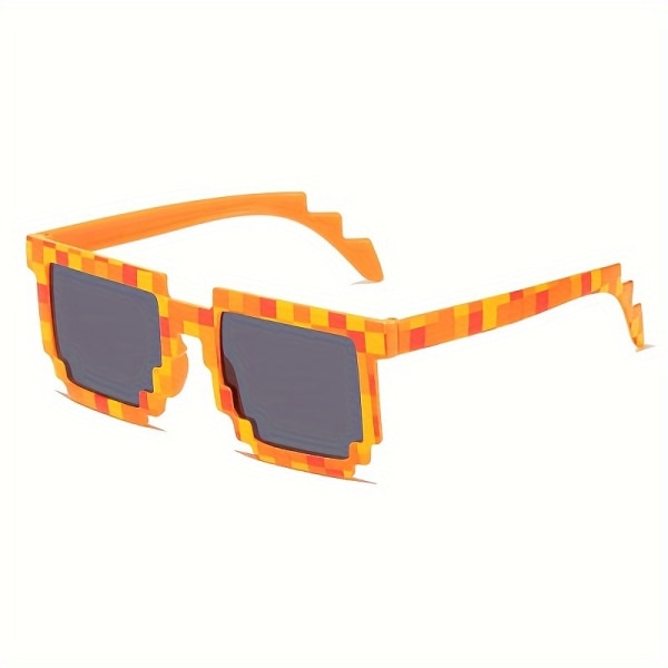 Förtjusande Cool Pixel Design Ram Casual Solglasögon, Herr Dam Holiday Party Dekorer Foto rekvisita Orange