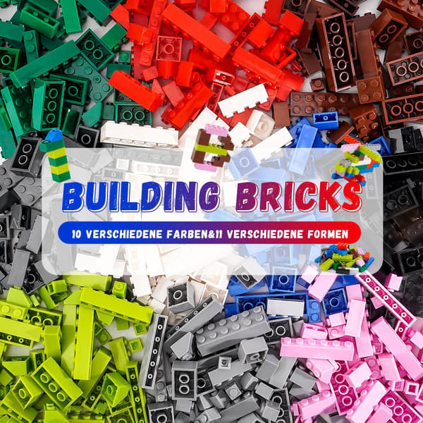 730 st Micro Brick DIY-kit – Kreativt fritt byggande, löst pack *Ljusgrå* Light gray