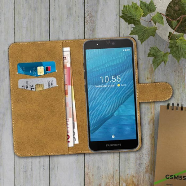 Fairphone 3 fodral Skyddskorthållare Självhäftande fixering Magnetisk flik Svart