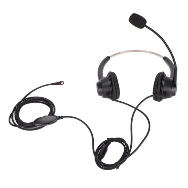 Telefonheadset 2,5 mm plugg brusreducerande binauralt trådbundet callcenterheadset med mikrofon för hemmakontor