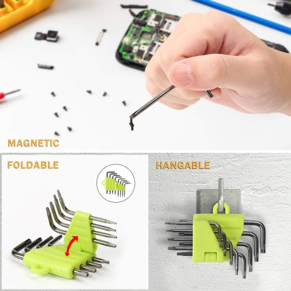 Offset Torx-nøkler, 8-delt Torx Allen-nøkkelsett, Phillips-skrutrekker T5 T6 T7 T8 T9 T10 T15 T20, Nøkkelsett Håndverktøy Torx Allen-nøkler