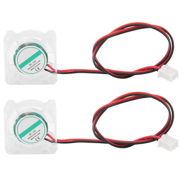 2 st 3D-skrivarfläkt för V6 Hotend LED-ljus Transparenta industriella tillbehör 251012V