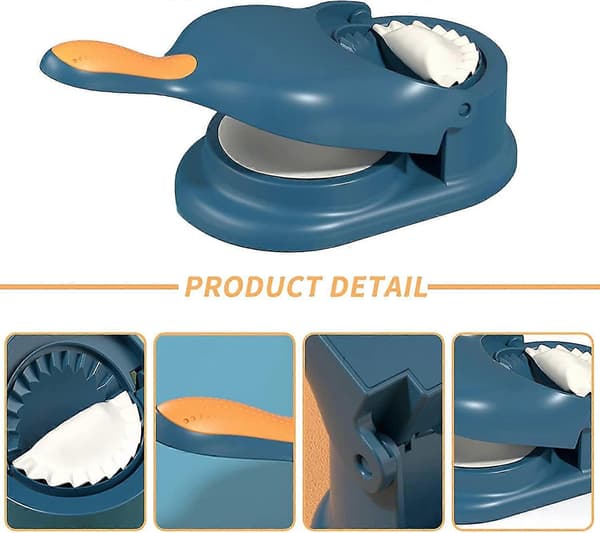 2-i-1 Dumpling Maker, Kjøkkenredskap for Dumplinglaging, Dumplingform, Dumpling Skin Maker Dumplingformer Blue