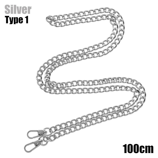Skulderrem tasker til tasker kæder SILVER 100 CMTYPE 1 TYPE 1 - lager Silver Silver 100 cmType 1-Type 1